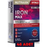 Nutraxin Iron Max Demir, Vitamin C, Vitamin B12 Içeren Takviye Edici Gıda 30 Tablet 48 Adet