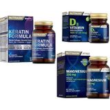 Nutraxin Keratin Formula 60 T. + 250 Mg Magnezyum + 1000 Iu D3