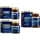 Nutraxin Magnesium 250 Mg 60 Tablet + Çinko 15 Mg 100 Tablet + Krom Minerali Içeren Gıda Takviyesi 90 Tablet - Sade