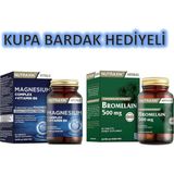 Nutraxin Magnesium Complex Vitamin B6 60 Tablet-Nutraxin Bromelain 500 Mg 60 Tablet (Kupa Bardak Hediyeli)
