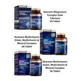 Nutraxin Magnezyum Complex 60 Tablet + Men's & Kadın Multivitamin Mineral Complex 60 Tablet - 3 Ürün