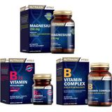 Nutraxin Magnzeyum Takviyesi 60 Tablet + B12 Vitamini 60 Dilaltı Tableti+ B Vitaminini 60 Tablet