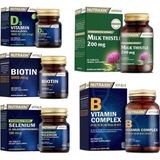 Nutraxin Milk Thistle 60 Tablet + Biotin + Selenyum+ D3 Vitamini + B Vitamini 60 Tablet