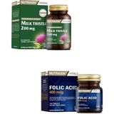 Nutraxin Milk Thistle 60 Tablet + Folik Asit 400 mcg 100 Tablet