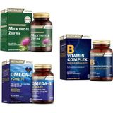 Nutraxin Milk Thistle 60 Tablet + Omega 3 +Coq-10(Koenzim)60 Kapsül + B Vitamin Complex 60 Tablet