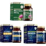 Nutraxin Milk Thistle 60 Tablet + Vitamin Max (C,d,zinc) 60 Tablet + Immun-S 60 Tablet