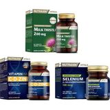 Nutraxin Milk Thistle 60 Tablet + Vitamin Max (C,d,zinc) 60 Tablet + Selenium 100 Mcg 100 Tablet