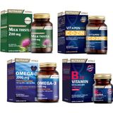 Nutraxin Milk Thistle 60 Tablet+Omega 3 Balık Yağı 2000 Mg 60 Kapsül +Vitamin Max+B VITAMINI+B12 Vitamini