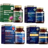 Nutraxin Milk Thistle 60 Tablet+Omega 3 Ultra 2500 Mg 30 Kapsül+Vitamin Max 60 Tablet+Magnesium 60 Tablet