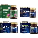Nutraxin Milk Thistle 60 Tablet+Selenyum 100 Tablet+ Biotin 30 Tablet+ Çinko 100 Tablet