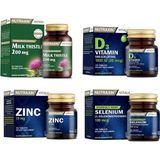 Nutraxin Milk Thistle 60 Tablet+Selenyum 100 Tablet+D3 Vitamin 120 Tablet+Çinko 100 Tablet