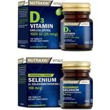 Nutraxin Mineral Takviyesi Selenium 100 Mcg 100 Tablet + D3 Vitamini 120 Tablet - Beyaz