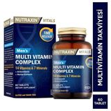 Nutraxin Multivitamin Mineral Complex Erkek 60 Tablet Erkeklerin Ihtiyacı Olan Vitamin, Mineral ve Bitki İçeren Özel Formül