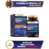 Nutraxin Multivitamin & Mineral Immune | 12 Vitamin + 8 Mineral | Bağışıklık Sistemi ve Enerji Desteği | Şeker ve Gluten Içermez | 60 Tablet - Dezenfektan Hediyeli (%72 Alkol) - --