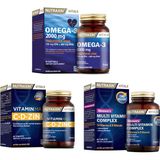 Nutraxin Omega 3 2000 Mg 60 Kapsül + Vitamin Max (C,d,zinc)60 Tablet + Women's Multivitamin 60 Tablet