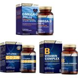 Nutraxin Omega 3 Balık Yağı 2000 Mg 60 Kapsül + Vitamin Max (c,d,zinc)60 Tablet + B Vitamini 60 Tablet