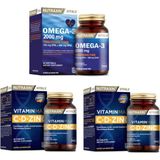 Nutraxin Omega 3 Balık Yağı 2000 Mg 60 Yumuşak Kapsül + Vitamin Max (C,d,zinc) 60 Tablet X2 Adet - --