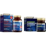 Nutraxin Omega-3 Ultra 2500 Mg 30 Yumuşak Kapsül + Krom Minerali Içeren Gıda Takviyesi 90 Tablet - Sade