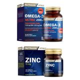 Nutraxin Omega 3 Ultra 2500 Mg Balık Yağı 30 Yumuşak Kapsül + Çinko ( Zinc ) Takviyesi 15 Mg 100 Tablet