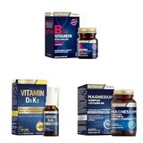 Nutraxin Seti | B12 Vitamin 1000 mcg 60 Tablet x1 + D3K2 Vitamin 30 Ml x1 + Magnesium Complex 60 Tablet x1