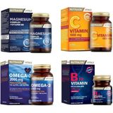 Nutraxin Takviye Seti Magnesium Complex Vitamin B6 60 Tablet + B12 Vitamini 1000 Mcg 60 Dilaltı Tableti + C Vitamin 1000 mg 30 Tablet +Omega 3 Balık Yağı 2000 mg 60 Yumuşak Kapsül