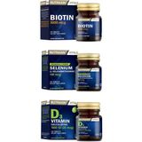 Nutraxin Vitals Biotin 5000 Mcg 30 Tablet Selenium 100 Mcg 100 Tablet D3 Vitamini 120 Tablet - --