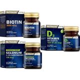 Nutraxin Vitals D3 Vitamini 120 Tablet + Biotin 50 Tablet + Selenium 100 Mcg T100 Tablet - Sade