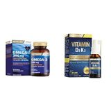 Nutraxin Vitals Omega-3 2000 mg EPA + DHA Balık Yağı içeren Takviye Edici Gıda (1 x 60 kapsül) + Nutraxin D3K2 Vitamin 30 Ml