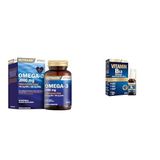 Nutraxin Vitals Omega-3 2000 mg EPA + DHA Balık Yağı içeren Takviye Edici Gıda 60 kapsül + Nutraxin Vitamin B12 Sprey 1000 µg Metilkobalamin, 15 ml