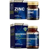Nutraxin Vitals Zinc Sulphate 15 Mg 100 Tablet Çinko + Magnesium Citrate 250 Mg 60 Tablet - --