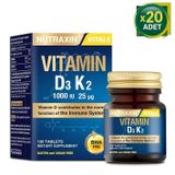 Nutraxin Vitamin D3K2 1000 Iu 120 Tablet 20 Adet