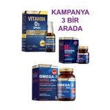 Nutraxin Vitamin D3k2 30 ml + B12 Vitamini 1000 Mcg + Omega-3 Ultra 2500 Mg KAMPANYA