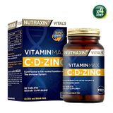 Nutraxin Vitamin Max (1000 Mg C VITAMINI,1000 Iu D Vitamini ve 10 Mg Çinko) 60 Tablet 4 Adet - Sade