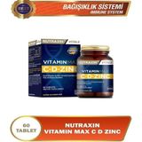 Nutraxin Vitamin Max C + D Çinko 60 Tablet Bağışıklık Sistemi Destekleyici Takviye