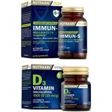 Nutraxin Vitamin ve Mineral Takviyesi D3 Vitamini 120 Tablet + Immun-S 60 Tablet - Sade