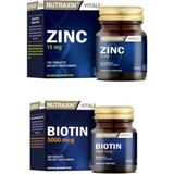 Nutraxin Zinc 15 Mg 100 Tablet + Biotin 5000 Mcg 30 Tablet - Sade