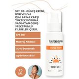 Nutrazeyra Cosmetics leke karşıtı, SPF 50 yüksek korumalı, suya dayanıklı yüz ve vücut güneş kremi 75 ml
