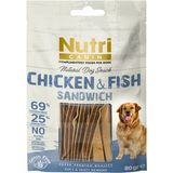 Nutri Canin 80 gr Tavuk ve Balık Etli Sandvic Tahılsız Köpek Ödülü