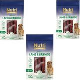 Nutri Canin Rawhide Kuzu Eti Sarılı Kemik Köpek Ödülü 80 gr x 3 Adet et