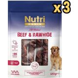 Nutri Canin Rawhide Sigir Eti Sarili Orta/büyük Irk Köpek Kemik Ödülü 120 gr x 3 Adet