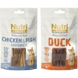 Nutri Feline 2x50 gr Natural Cat Snack Duck Meat Tuna Chicken Kedi Maması