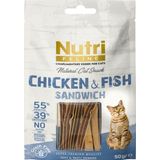 Nutri Feline 50Gr %100 Doğal Etten Natural Cat Snack Tavuk Balık Etli Atıştırmalık 1Adet Kedi Ödülü