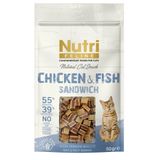 Nutri Feline Chicken & Fısh Sandwich Tavuklu ve Balıklı Tahılsız Kedi Ödülü 50 Gr.