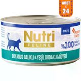 Nutri Feline Okyanus Balıklı ve Yeşil Dudaklı Midyeli Tahılsız Yetişkin Kedi Konservesi Pate 24x70 Gr
