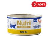 Nutri Feline Tavuk Etli Tahılsız Prebiyotik İlaveli Ezme 6x70 gr Yetişkin Kedi Konservesi