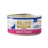 Nutri Feline Tavuk Etli ve Ton Balıklı Tahılsız Prebiyotikli Ezme 70 gr Yavru Kedi Konservesi