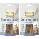 Nutri Feline Tavuk ve Balık Etli Snack 2x50 gr Kedi Ödül Maması