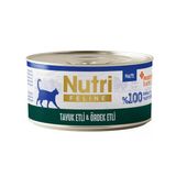 Nutri Feline Tuk Ve Ördek Etli Tahılsız Prebiyotik İleli Ezme Yetişkin Kedi Konservesi 70Gr