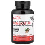Nutri Men's Nitric Oxide Complex Tongkat Ali Citrulline Tribulus Ashwagandha 120 Vegan Capsules