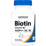 Nutricost Biotin Vitamin B7 Hair Skin 10,000MCG 150 Softgels - Aromasız